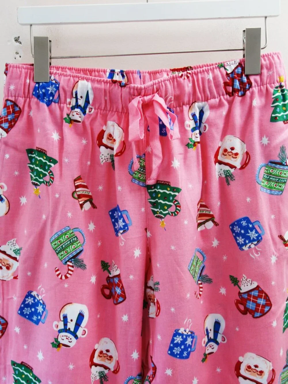 Old Navy Women's Pink Mugs Fun Flannel Pants Pajamas (M) NWT!